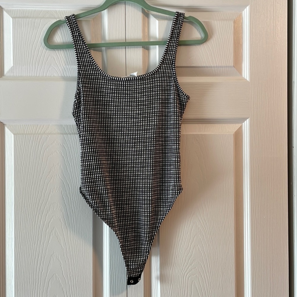 Caution to the wind black and white bodysuit